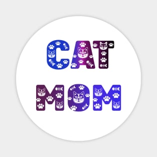 Cat Mom Ombre Gradient Typography Magnet